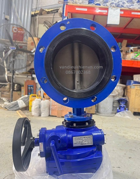 Van bướm mặt bích điều khiển điện tuyến tính Hàn Quốc